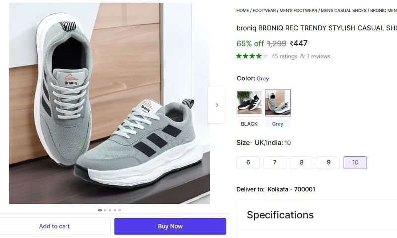 🔥  Trendy Casual Shoes For Men @ ₹447