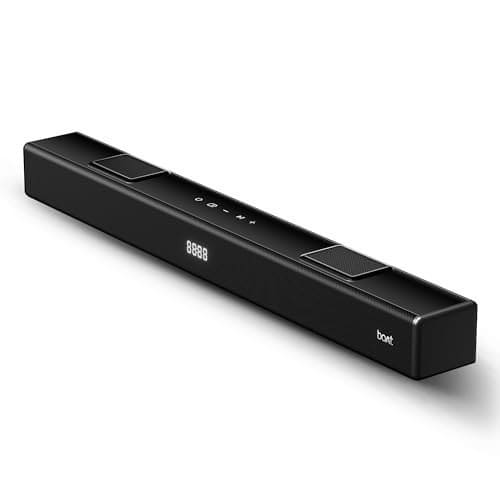 🛍️ boAt Aavante 2.2 800, 80W Signature Sound, 2.2 CH Built-in Subwoofer, Multi Port, EQs, Back-Lit Touch Controls, Remote, Bluetooth Sound bar, Home Theatre Soundbar Speaker (Premium Black)