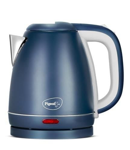 🛍️ Pigeon Tesla Electric Kettle 1.5 L, 1300 Watt, Stainless Steel Body with Auto Shut-off Feature Used for Boiling Water - (Matt Blue)
