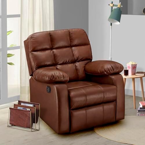 🛍️ Sleepyhead RX5 Designed by Duroflex - Single Seater Leatherette Manual Recliner with Durable Spring Support | Stylish Upholstery | Snug Fit for Luxurious Comfort (Glossy Sandy Swag)
