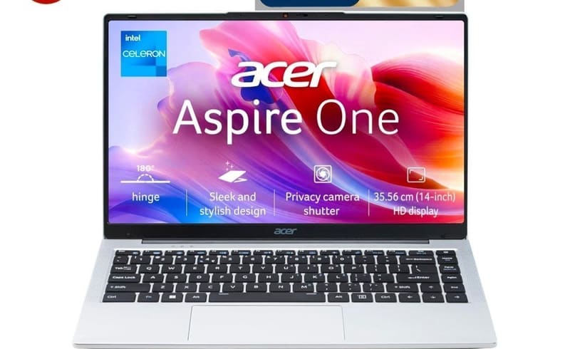 Acer Aspire One, Intel Core Celeron N4500, 8GB LPDDR4 RAM/ 512GB SSD, at ₹38,880
