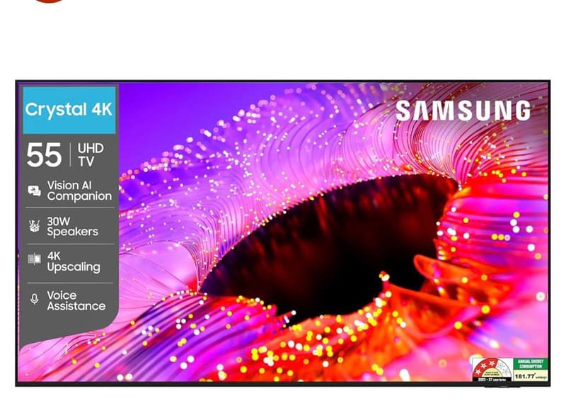 Samsung 55 inches Crystal UHD 4K  Vision AI Smart TV at ₹42,990