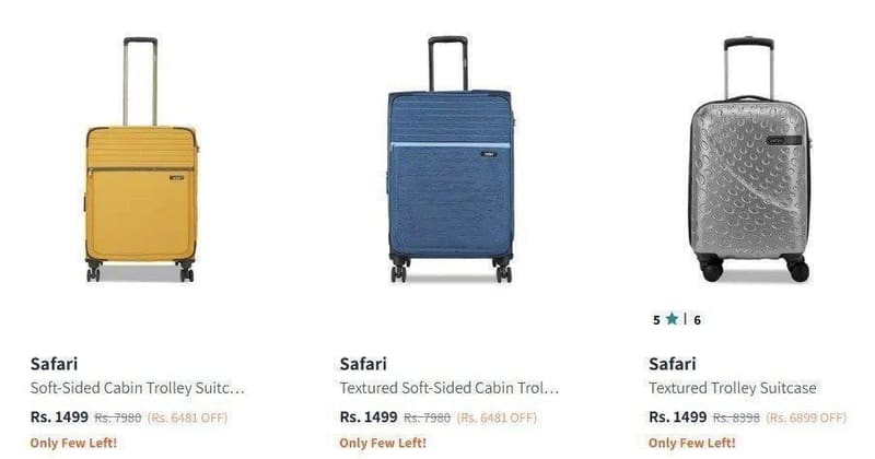 Min 75% Off On Branded Trolleys/Suitcases + Bank Offers