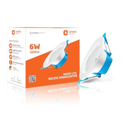 🛍️ Orient Electric Moonlite 6W LED Ceiling Light, Cool White Light, Round, Pack of 1, Recessed Ceiling LED Light, Suited for 3 inch Junction Box (Aluminium) (6W, Pack of 1)
