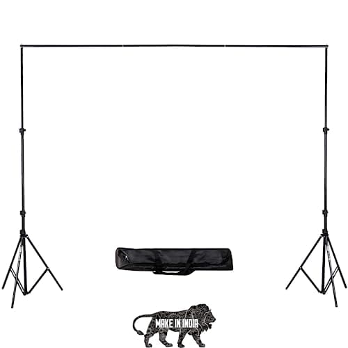 🛍️ HIFFIN® Studio Background Stand Kit (9ft X 9ft) for Backdrop Photography and Videography, Height Adjustable, Portable and Foldable Stand Kit with Carry Bag