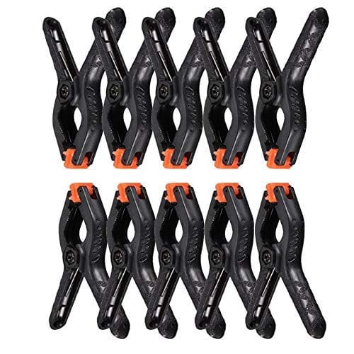 🛍️ SHOPEE 10 PCS Photography Backdrop Support Spring Clamp 4.3"/11cm for Background Muslin, Canvas, Paper, Chromakey Screen, Heavy Duty Clip, Photo Studio, Backdrops Backgrounds Woodworking (ORANGE)