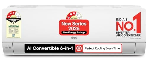 🛍️ LG 1.5 Ton 3 Star, Smart Inverter Split AC (100% Copper Condenser, AI Convertible 6-in-1, Faster Cooling & Energy Saving, Diet Mode+, HD Filter with Anti-Virus Protection,Him Clean, AS-Q18JNXE,White)
