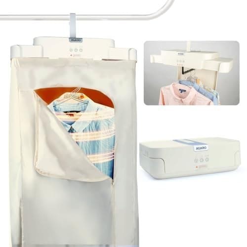 🛍️ AGARO Regal Portable Clothes Dryer, Automatic Clothes Warmer Machine with Hanger,103L Capacity, 9 Pieces at a time, 600W, 9V, Ideal for Home, Travel, Baby Clothing, Towels, and Wet Laundry