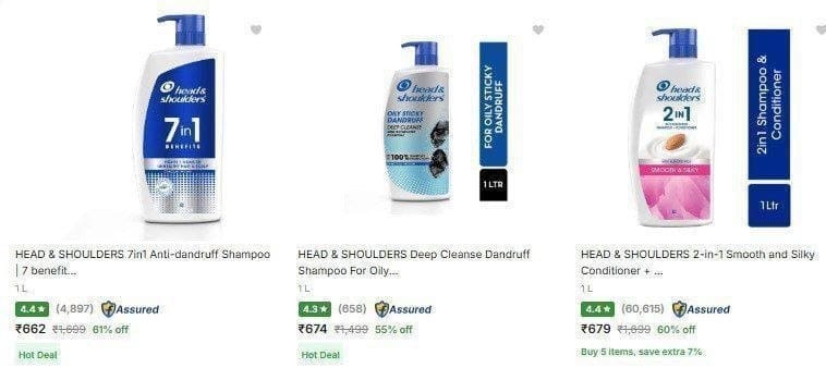 Flipkart | Upto 60% Off On Head & Shoulder Shampoos.