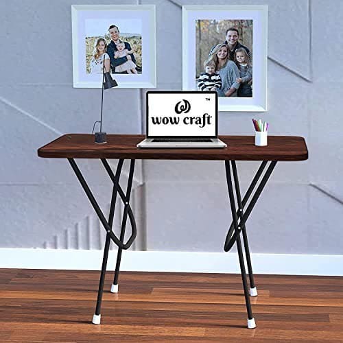 🛍️ wow craft Multipurpose Foldable Table for Home & Office | Portable Study Desk, Computer & Laptop Desk | Space Saving 2-Seater Furniture | Strong Metal Frame, Engineered Wood, 2x3 ft (Mango Brown)