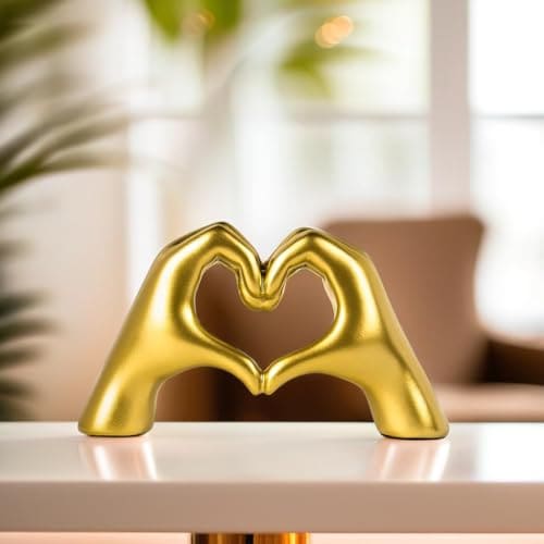 🛍️ Ekhasa Nostrae Heart Shaped Love Hands Show Pieces for Home Decor Living Room Decorative Items | Cute Showpieces Gift Item for Decor | Modern Center Table Tv Showcase Shelf Office Interior Statue