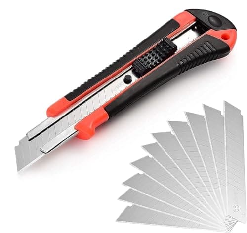 🛍️ KABEER ART Heavy Duty 18 mm Cutter Set With 10 Replacement Blades