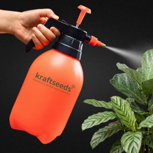 🛍️ Kraft Seeds 2L Spray Pump for Plants | Garden Sprayer with Adjustable Brass Nozzle | Plastic Water Spray Bottle for Gardening, Car & Bike Wash | Leak-Proof Plant Watering pump, Easy-Fill Water Sprayer