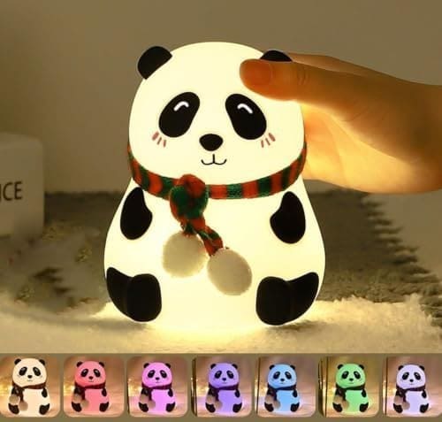 🛍️ Desidiya® Cute Panda Night Lamp - Silicone Lamp for Bedroom, Color Changing LED Touch Light, Portable for Kids, BPA-Free Bed Lamp for Kids, Nightlight for Home Decoration, Valentine Special