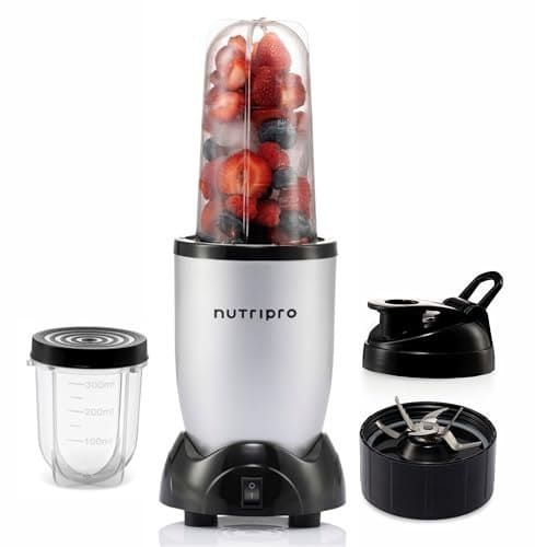 🛍️ NutriPro Juicer Mixer Grinder - Smoothie Maker - 500 Watts (2 Jars & 1 Blade, Silver) - 2 Year Warranty