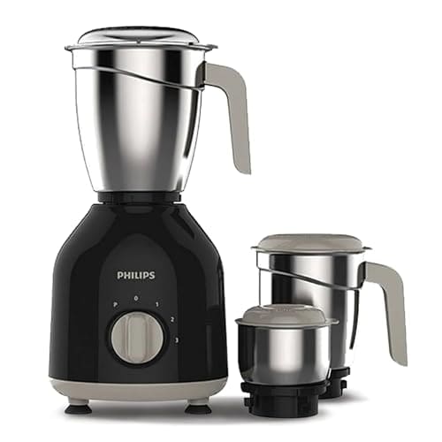 🛍️ Philips HL7756 Mixer Grinder 750 watt with 3 Stainless Steel Jars | 25 mins Continuous Grinding | Mixer Grinder for Kitchen with 3 Speed Control & Pulse Function (Black)