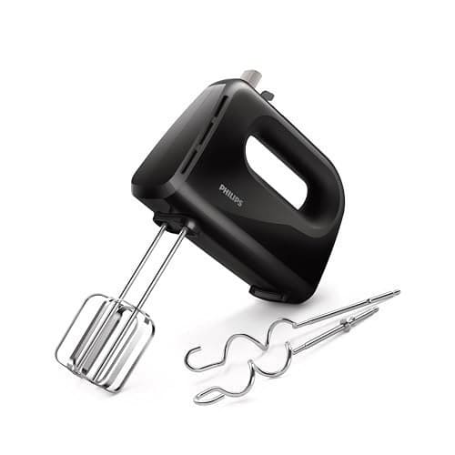 🛍️ Philips HR3705/10 300 Watt Lightweight Hand Mixer, Blender with 5 speed control settings, stainless steel accessories and 2 years warranty(black color)