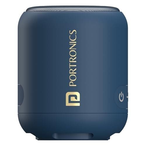 🛍️ Portronics SoundDrum 1 12W TWS Portable Bluetooth Speaker with Powerful Bass, Bluetooth 5.3V, 360° Surround Sound, USB Drive in, Type C Fast Charging(Blue)