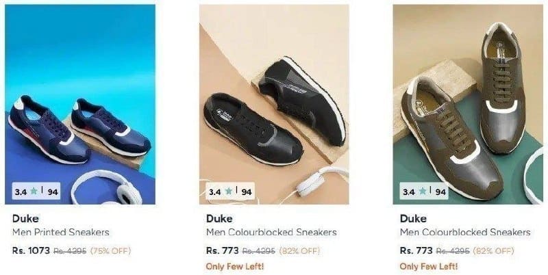 Grab : Upto 85% Off On Duke Shoes.