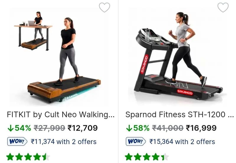 Loot: Treadmills starting at 80% discount