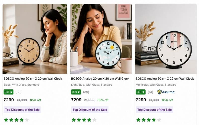 🔥Bosco Wall Clocks Start @ ₹299