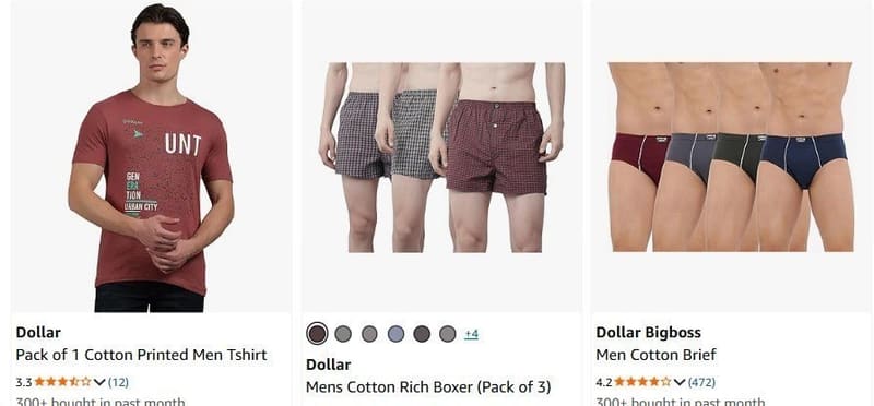 Amazon | Upto 85% Off On Dollar Bigboss Innerwear Men & Women