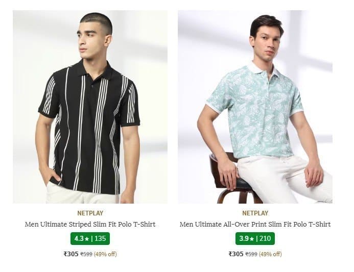 AJIO : Upto 75% Off On NETPLAY Clothing.
