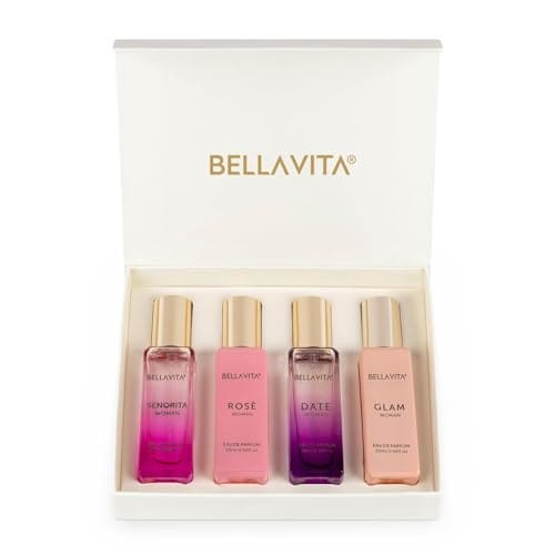 🛍️ Bella Vita Luxury | Perfume Gift Set for Women 4x20ml | Gifts for Woman | Perfume for Woman | Date, Senorita, Glam, Rose Long Lasting EDP | Floral & Fruity Premium Fragrance