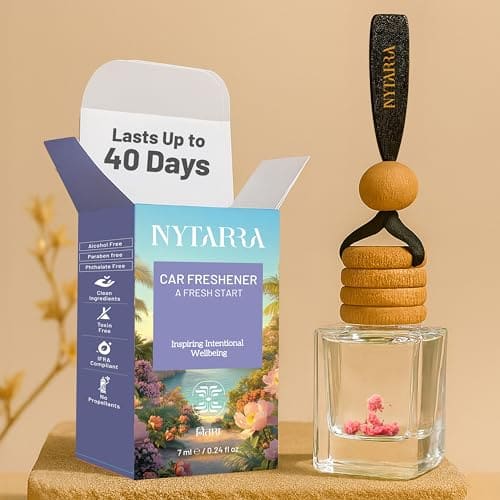 🛍️ Nytarra Luxury Car Perfume A Fresh Start, No-Alcohol & Long-Lasting Fragrance Diffuser, Best Car Air Freshener, Premium Car Scent Hanging Pod