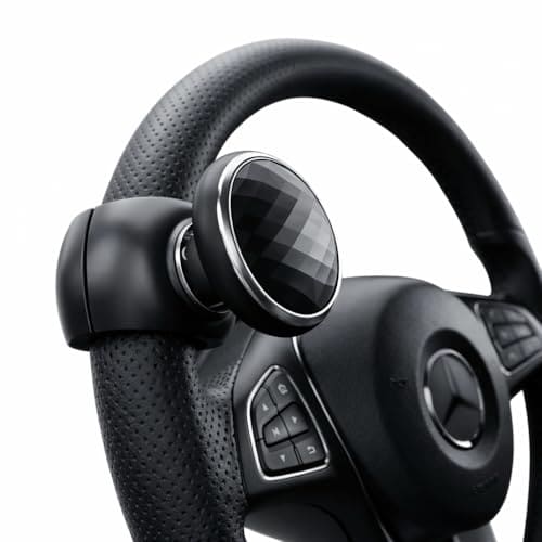 🛍️ Eliane Universal Car Steering Wheel Power Knob 360° Rotation Spinner Ball Handle | Non-Slip ABS Grip | 360 Degree Steering Booster for Cars, Trucks, Tractors – Black