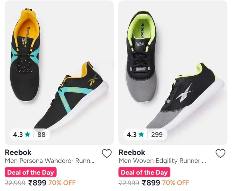 Myntra | Reebok Men's Shoes Starts at ₹899