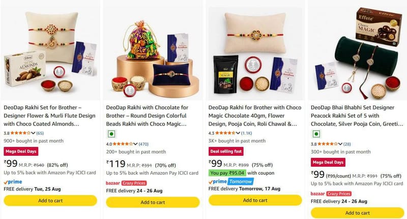 Rakhi with Chocolate for Brother from Rs.99
