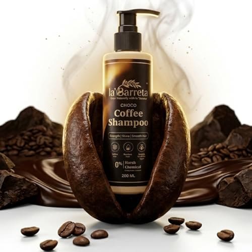 🛍️ Premium Choco Coffee Shampoo, Strength, Shine & Smooth Hair, with Guar Gum, Cocoa, Sulphate & Paraben Free, 200 ml (Coffee P-1)