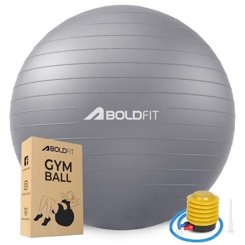 Boldfit Gym Ball for Exercise with Foot Pump for Workout Yog...