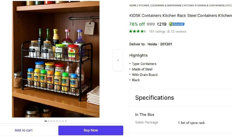 🔥  Kitchen Spice Rack 2-Tier @ ₹219