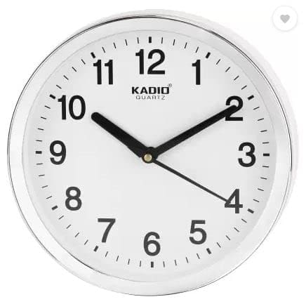 Kadio Analog 20 cm X 20 cm Wall Clock (White, with Glass, St...