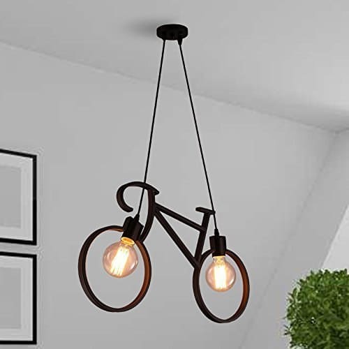 Bicycle Pendant Light Fixture, Industrial Vintage Bike Chand...