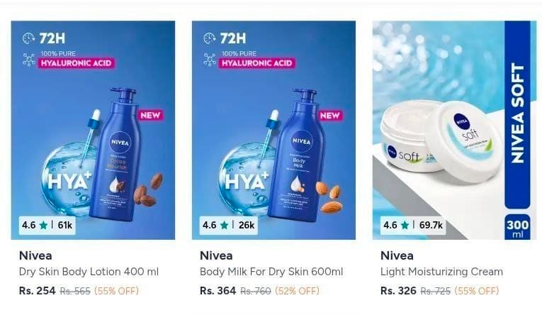 💥Myntra | Best Deal of the week on Nivea Min. 50% off :