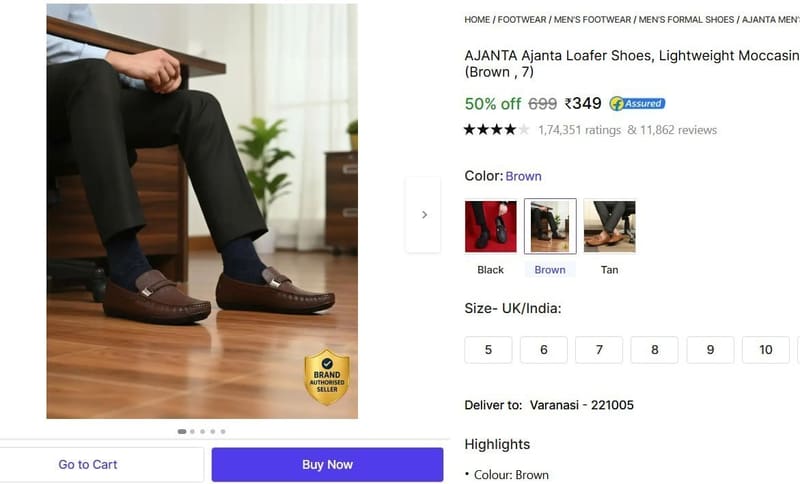 🔥  Ajanta Loafer Shoes @ ₹349
