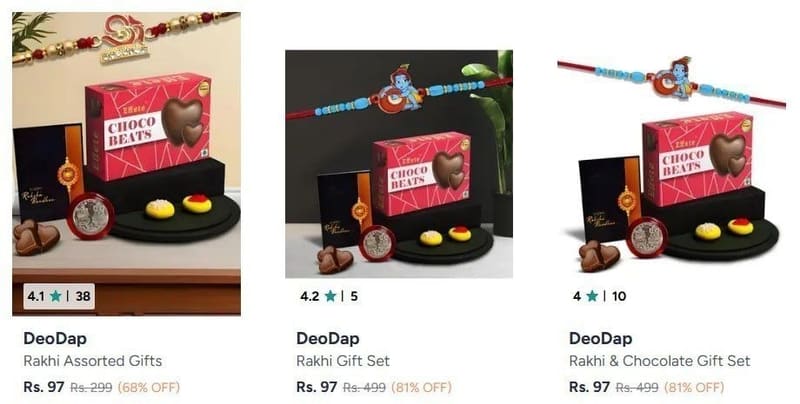 Myntra | Buy Rakhi gift set starting at 97/-🥳🎁