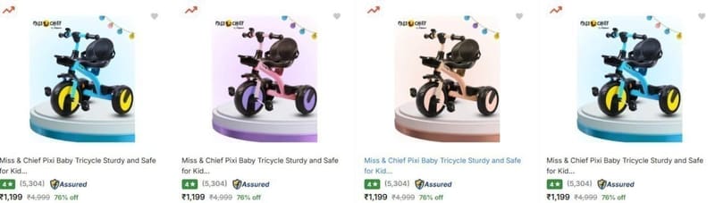 Upto 76% Of f- Miss Chief Tricycles For Kids