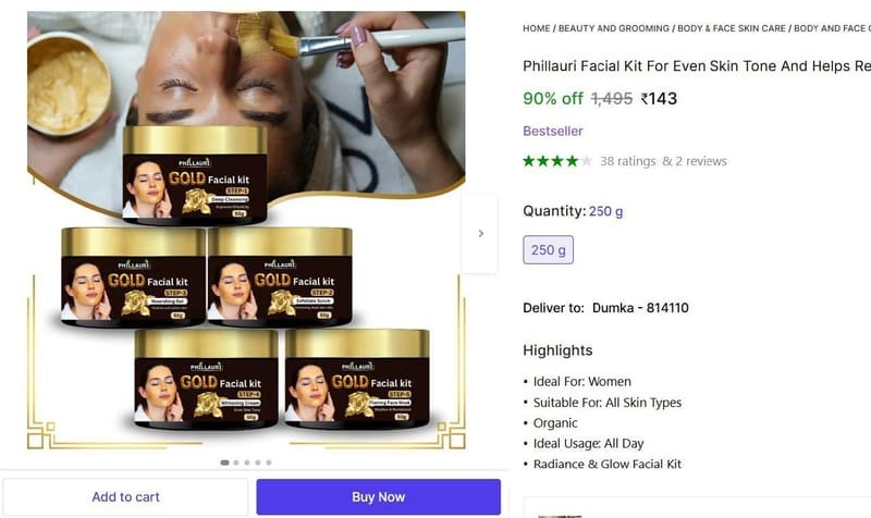 🔥  Phillauri Facial Kit (250 g) @ ₹143