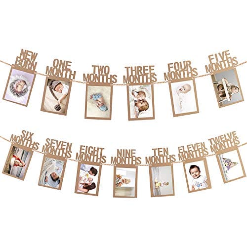 Party Propz 1-12 Month Photo Frame Banner - Set of 1 Photo B...