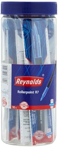 Reynolds R7 8 BLUE 2 BLACK RollerBall Pens| Roller PEN WITH ...
