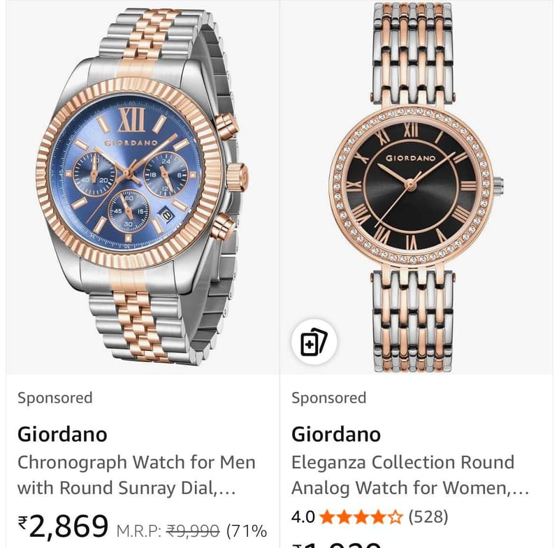 Upto 80% Off On Giordano Watches