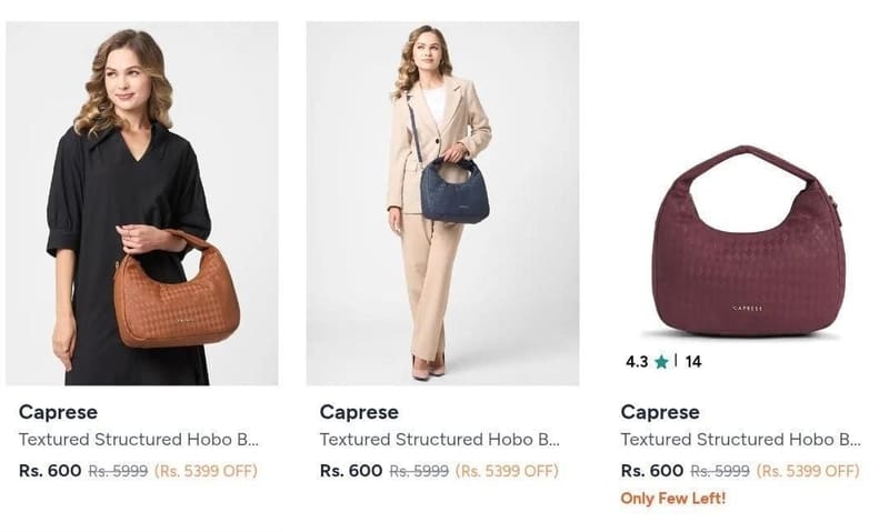 Loot : Caprese handbags 90% off