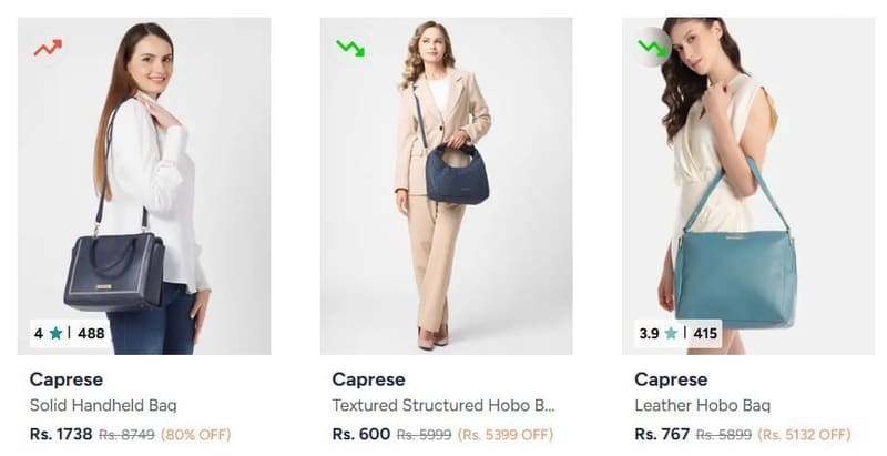 Myntra Loot : Upto 80% Off On Caprese handbags