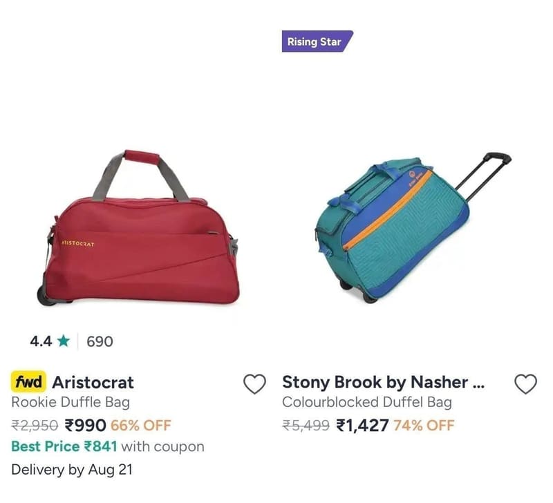 Branded Luggage/Duffle Starts @990