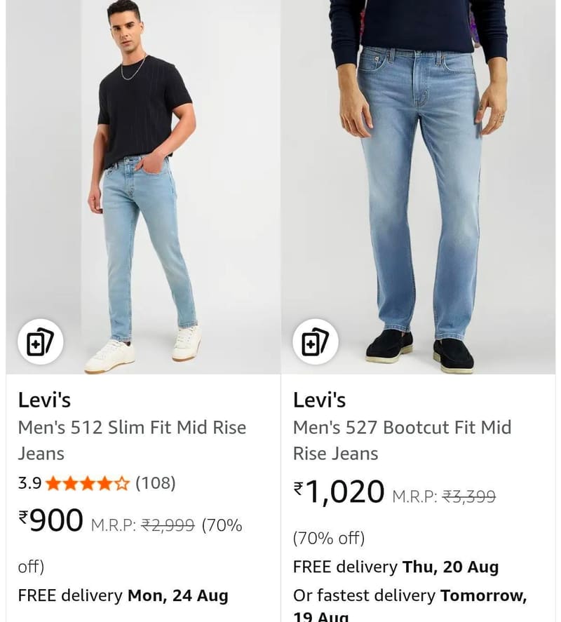 Amazon Loot : Upto 70% Off On Levi's Clothing.