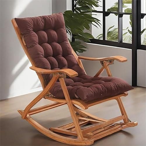 🛍️ Kuber Industries Microfibre Solid Long Quilted Chair Cushion/Pad | Chair Back Rest Pillow | Size 45 X 121 CM | Pack of 1 | Brown